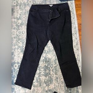 Woman Within Black Slim Straight Jeans - Classic Five-Pocket